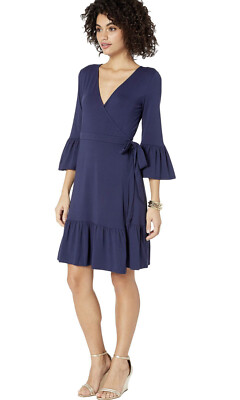Lilly Pulitzer Misha Wrap Dress In True Navy NWT Sz XXS Style