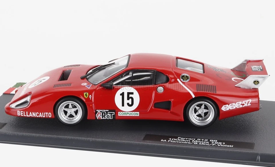 MODELLINO AUTO STATICO CENTAURIA FERRARI 512BB 1000KM MONZA 1981 FLAMMINI 1/43 - Immagine 3 di 4
