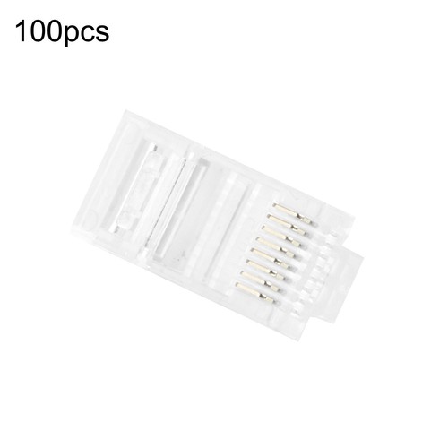 100PCS RJ45 Network Modular Plug 8P8C CAT5e Cable Connector End Pass Through - Photo 12/14