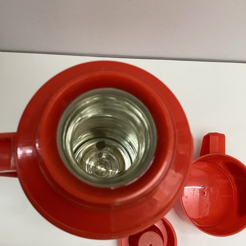 Vtg Aladdin Red Black Diamond Vacuum Thermos 1 Pint with Mug Astro Nashville USA - Picture 11 of 14