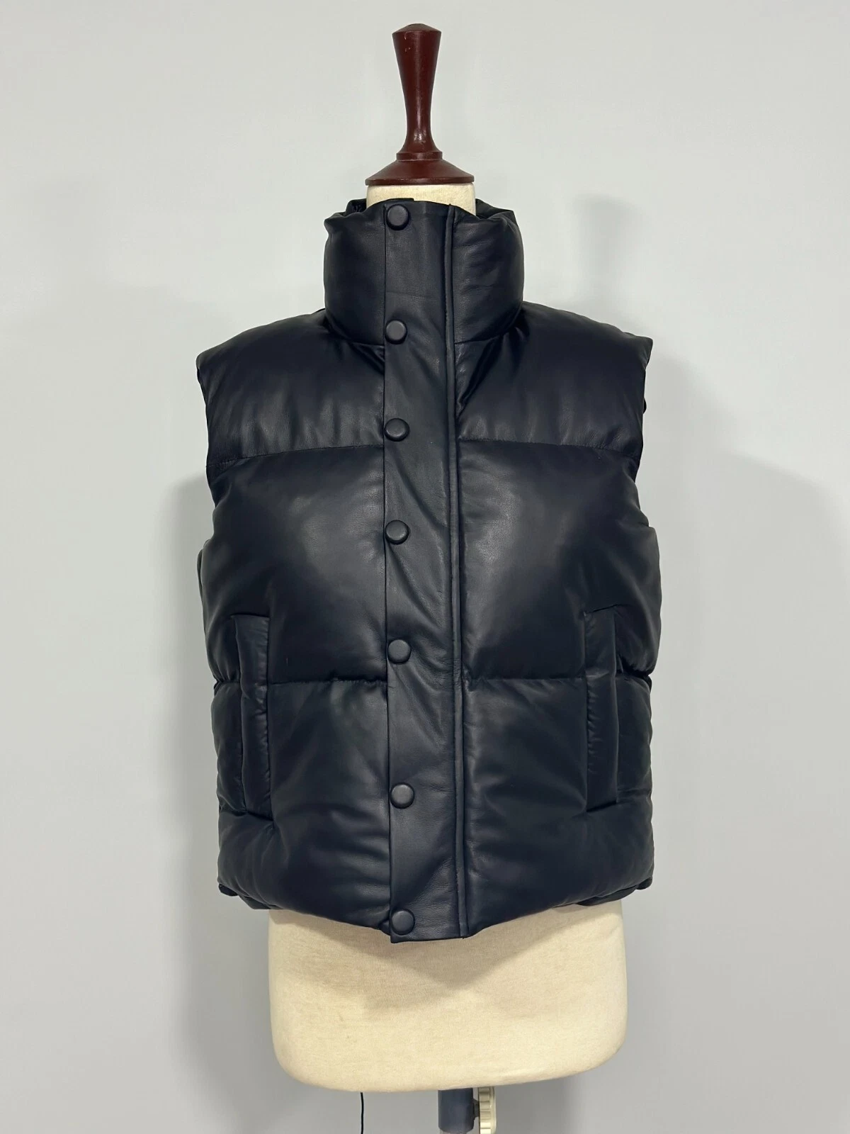 Leather Leaf Puffer Jacket
