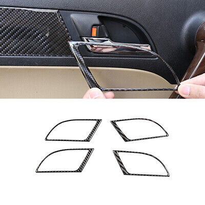 4Pcs For Honda CR-V CRV 2007-2011 Carbon Fiber Interior Door Handle Panel Cover 