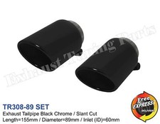 Auspuffendrohre Schwarz Chrom hitzebeständig 89mm for VW Audi BMW