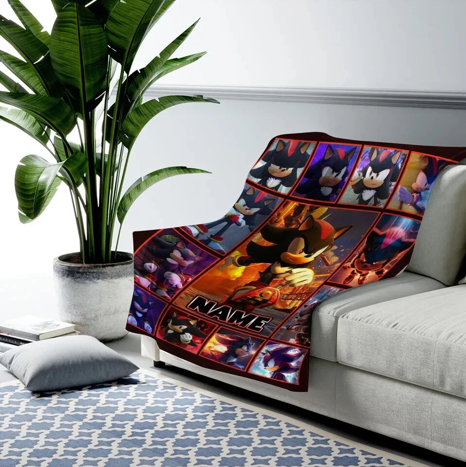 Custom Sonic The Hedgehog BlanketPersonalized Shadow Hedgehog Blanket Fleece