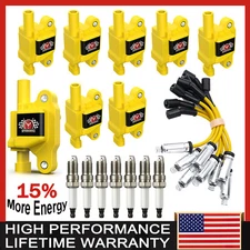 8* Ignition Coil+Spark Plug+Wire set UF413 For Cadillac Chevy Silverado 1500 GMC