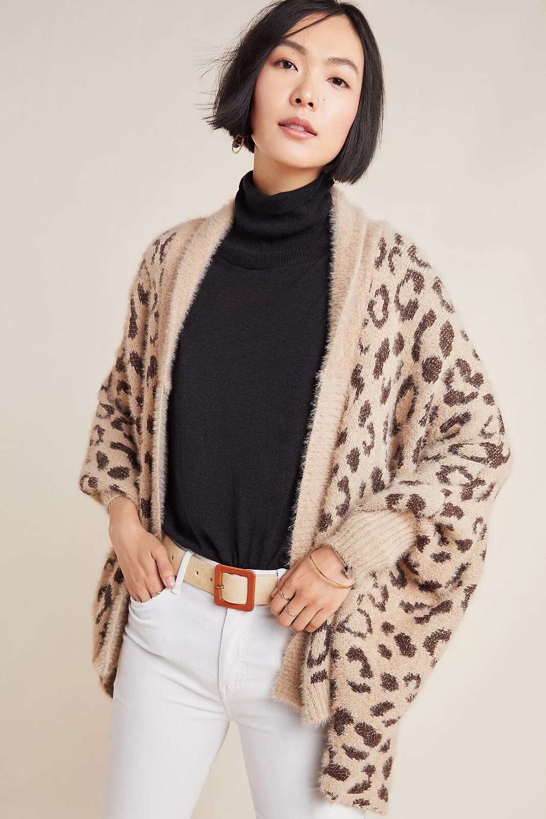 Open Knit Kimono Cardigan 