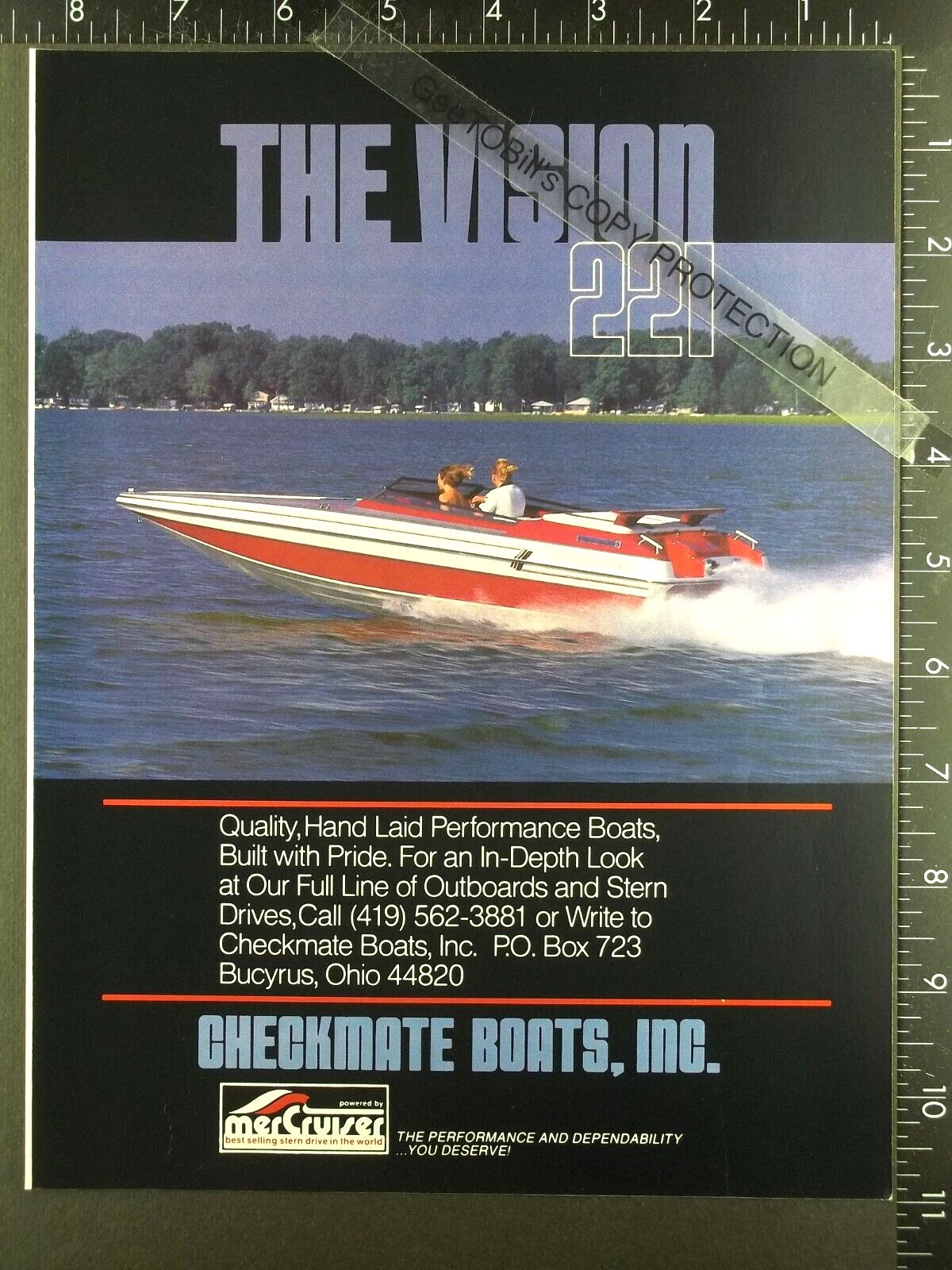 1987 ADVERTISEMENT for Checkmate Vision 221 performance power boat | eBay