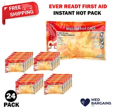 Ever Ready First Aid Instant Hot Pack 6" x 9" Joint & Back Pain Relief - 24 Pack