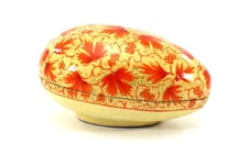 Fetco EGG TRINKET BOX Red & Yellow Paper mâché Handmade Hand Painted