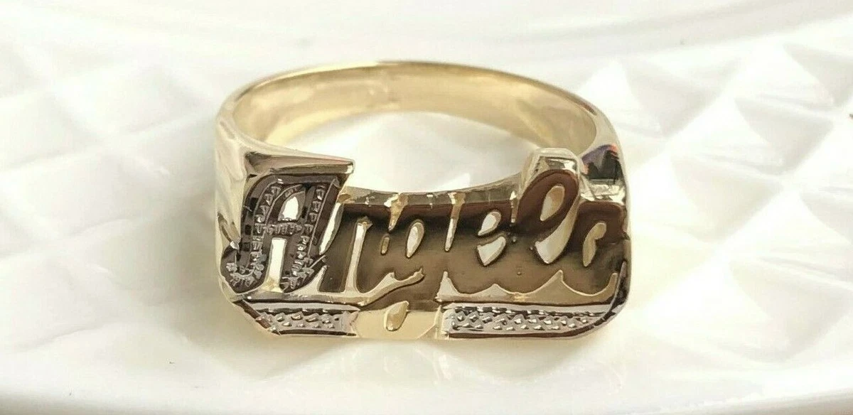 New Cursive Font Personalized Stacking Name Ring | Going Golden