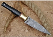 CUSTOM HANDMADE DAMASCUS STEEL HUNTING DAGGER BOOT KNIFE DOUBLE EDGED EDC  X-93
