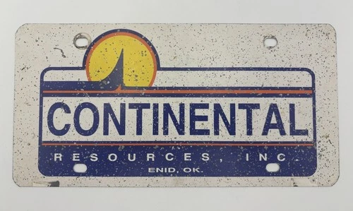 Vintage Painted Metal Oil Industry Sign Plate - Continental Resources Oklahoma
