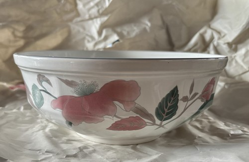 Mikasa Continental Silk Flowers Serving Bowl 8 1/2" F 3003 Oven To Table Used