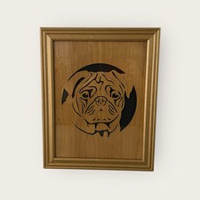 Laser Cut Wood Pug Picture Wall Hanging Art Dog Puppy Animal Framed 15" x 12"