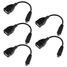 5x USB Micro B Male to Type A Female OTG Adapter Converter Cable Samsung LG HTC