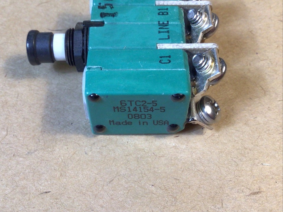 Klixon 5 AMP Aircraft Circuit Breaker 6TC2-5 or MS14154-5 NEW | eBay