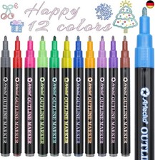 12 Glitzerstifte Outline Stifte, Glitzerzauberstift, handgemacht, kreativer