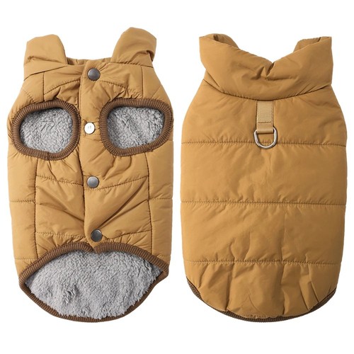 Waterproof Dog Coat Warm Winter Fleece Clothes Padded Puppy Jacket Small Pet UK