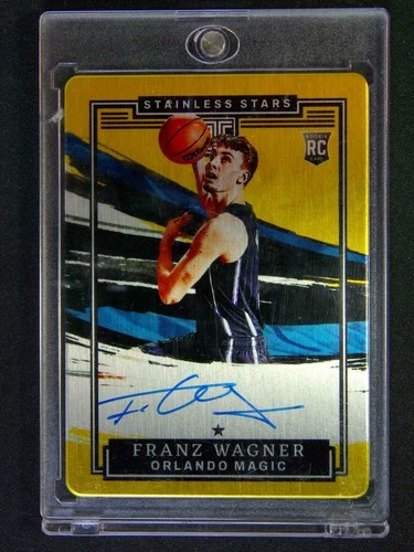 2021-22 Panini Impeccable Franz Wagner RC Rookie Auto Stainless Stars Gold /10