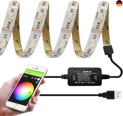 ZigBee 3.0 USB RGBWW LED Streifen Funktioniert mit Hub Bridge,Alexa Echo Plus