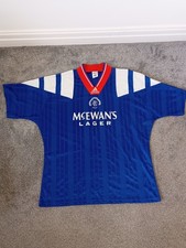 Vintage 1992 Adidas Glasgow Rangers Home Football Shirt XL