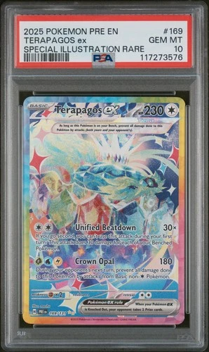 2025 POKEMON PRE EN-PRISMATIC EVOLUTIONS #169 TERAPAGOS EX PSA 10