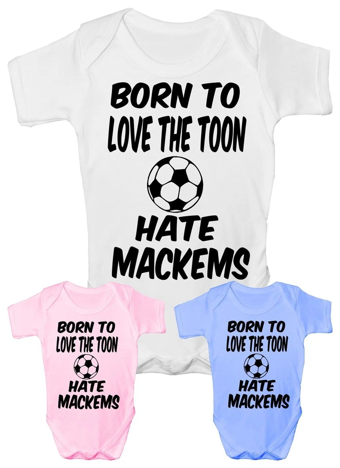 PRINTSHOP2000 Love Toon Hate Mackems Newcastle Utd Strampler Weste Geschenk Junge Mädchen Baby Kleidung