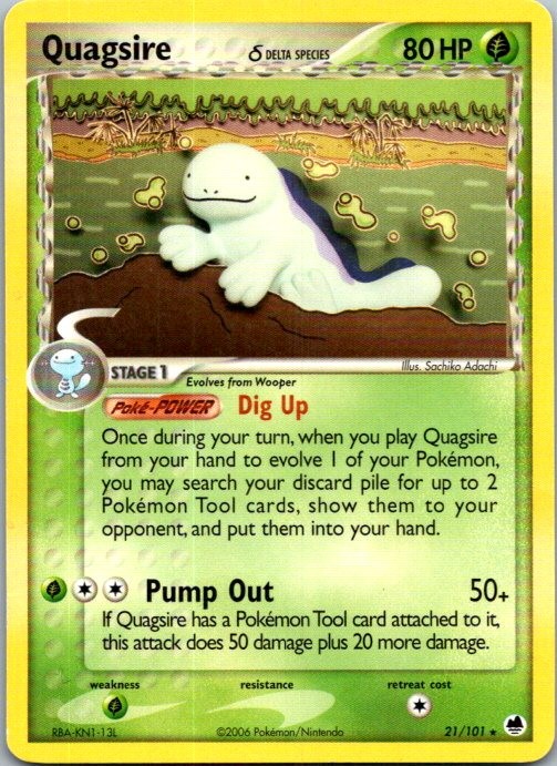 Quagsire (Delta Species) Rare Dragon Frontiers 21/101 LP