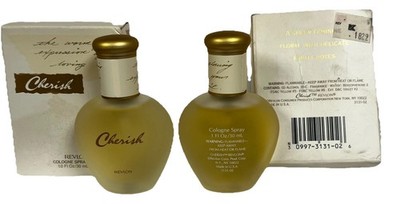 2 bottles Cherish by Revlon cologne Spray 1  Fl Oz each boxed