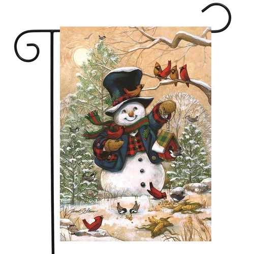 Briarwood Lane Winter Friends and Snowman Garden Flag