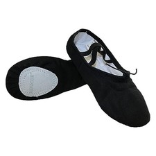 Danzcue Adult Canvas/Leather Ballet Shoes 7.5 Canvas-black