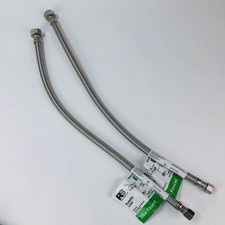 2pk Faucet Supply Line Stainless Steel Braided 1/2 FIP Compression 20" Length