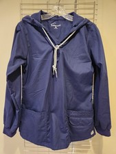 Butter-Soft Women s Navy Long Sleeve Hooded Medical Scrub Top XS