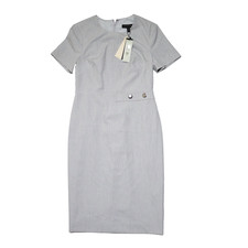 Banana Republic Tweed Pencil Sheath Dress Gray Sz 6P Career Professional NWT