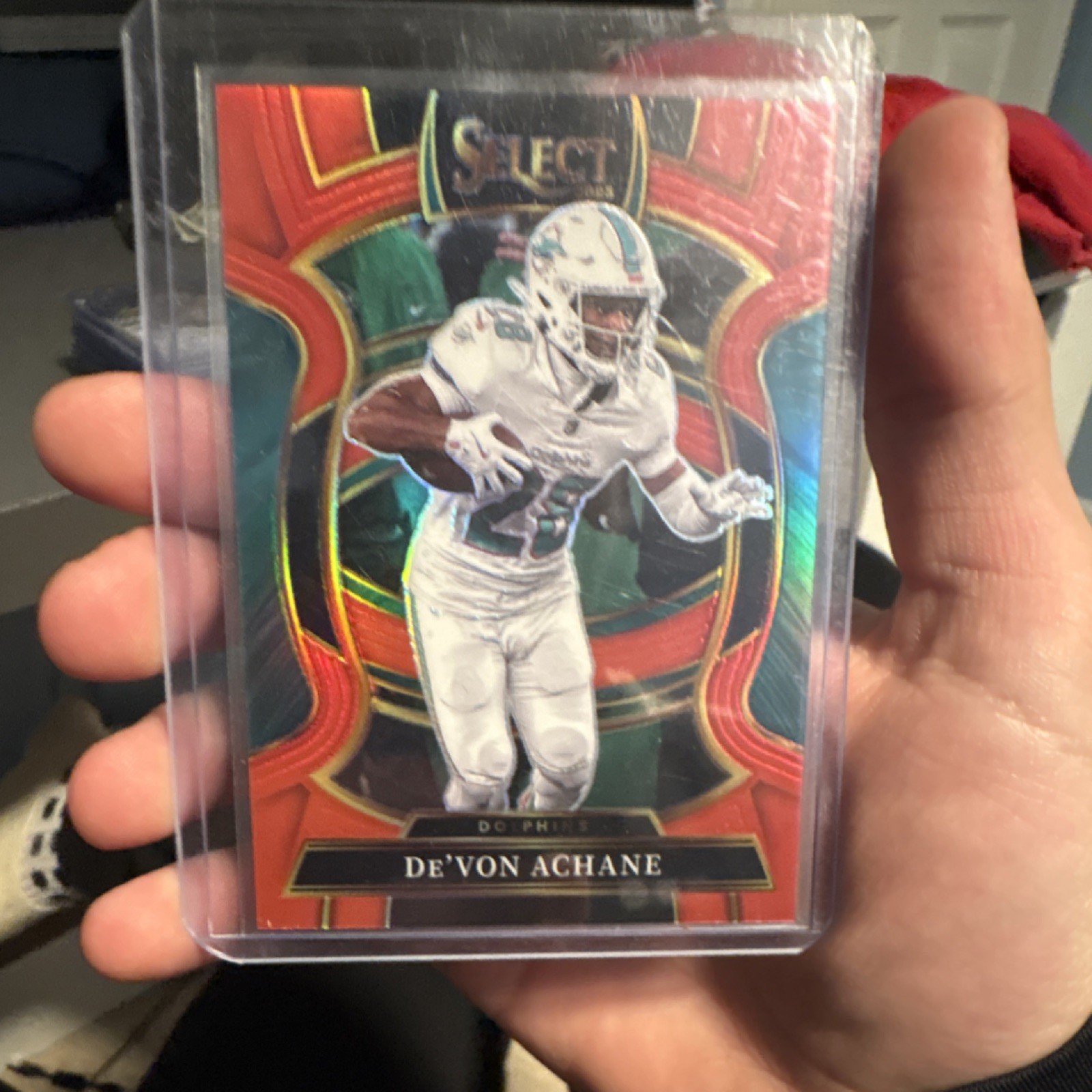 2023 Panini Select De'Von Achane #63 Red Prizm Rookie /99 Miami Dolphins