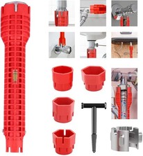 Tap Spanner Tool, 12-in-1 Multi-Functional Faucet Wrench, Comfortable Grip
