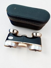 Vintage Opernglas 3x26 Perlmutt Messing Japan 1968 JTII-Siegel Etui Samt