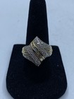 Gold Over Sterling Silver Diamond Cocktail Ring 5.2g — photo 1