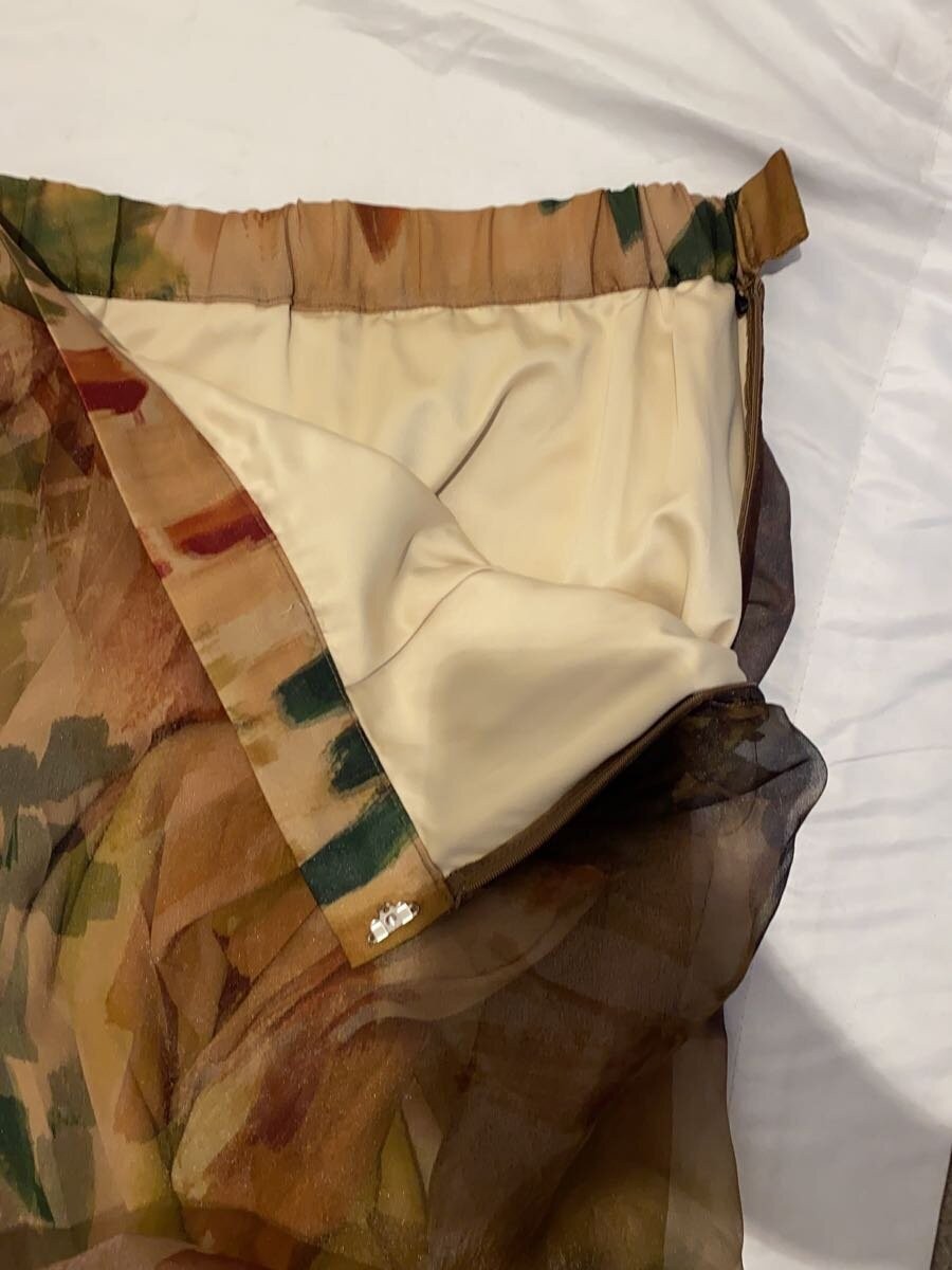 AMERI Long Skirt M Polyester Beige All Over Patte… - image 3