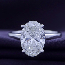 Lab Grown Engagement Ring 950 Platinum Oval Cut 1.50 Ct IGI Diamond