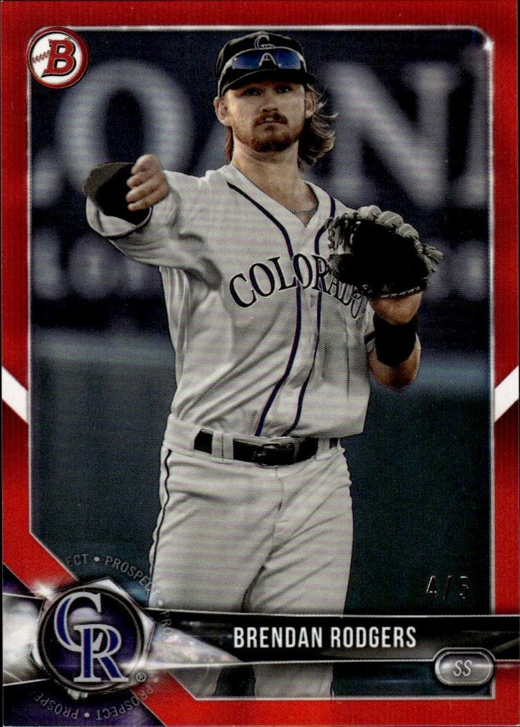 2018 Bowman #BP43 Brendan Rodgers Prospects RC Red #/5