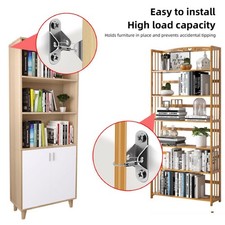 6PCS Furniture Anchors for Baby Proofing Stainless Steel Anti Tip Furniture