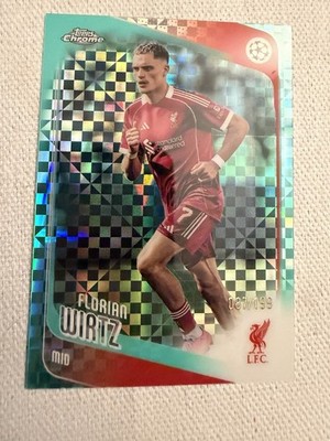 Florian Wirtz Aqua X-Fractor 2025-26 Topps Chrome UCC #87/199 Liverpool