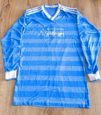 Men`s Vintage 80's adidas Long Sleeve Blue Soccer  Jersey Made in West Germany