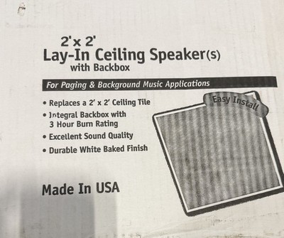 Valcom V-9022A-2 White Lay-In Ceiling Speakers with Backbox