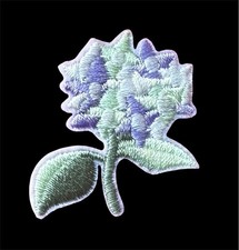 Embroidered Flower iron on patch applique 1 1/2 x 1 3/8 inch