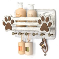 MTERSN Farmhouse Dog Leash Holder for Wall - Cute Dog Accessories Storage Org...