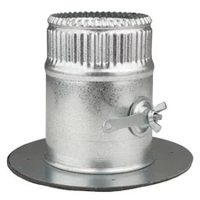 Greenseam Gr6pocr4ga26d Collar W/Damper, 4 In Duct Dia, Galvanized Steel, 26