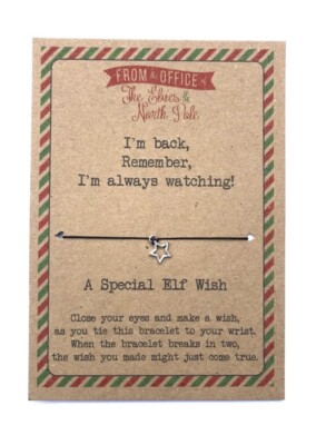 Christmas Elf Wish Bracelet Stocking Filler Gift Naughty Elf