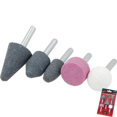 Neilsen 5pc Mounted Stone Point Grinding Head Wheel Drill Rotary Tool Set